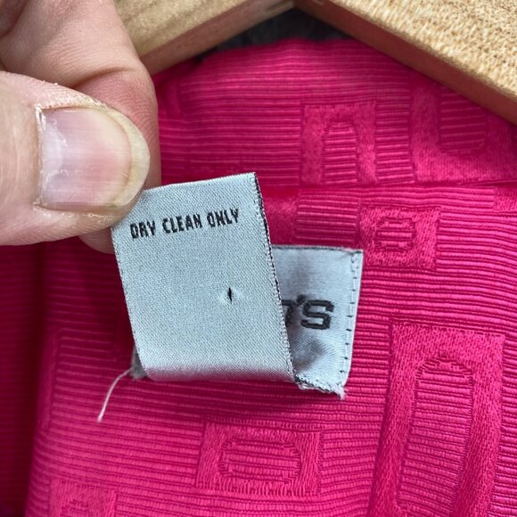 Chicos Blazer Women 3 US Extra Large Pink Tonal 3/4 Sleeve Button Office Career - Picture 7 of 10